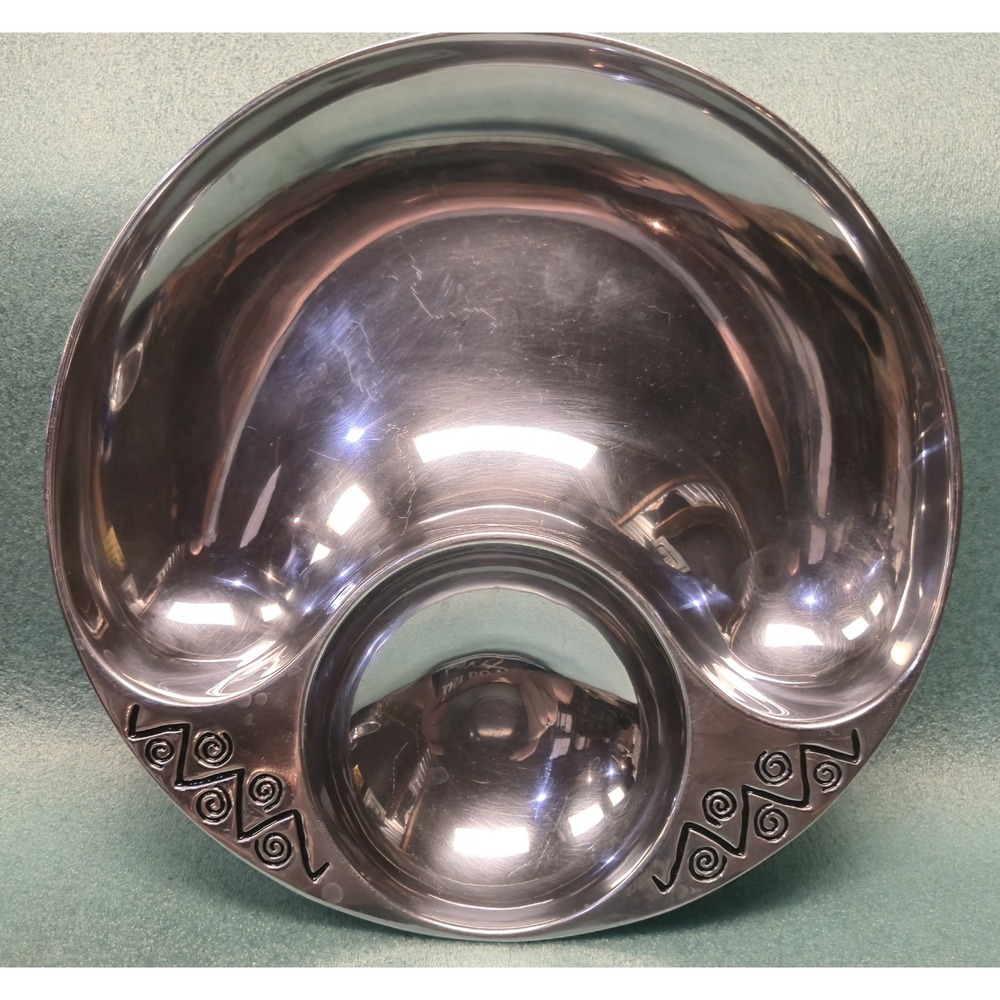 Wilton Armetale Reggae Divided Serving Bowl Chips Dip Aluminum Alloy 820194